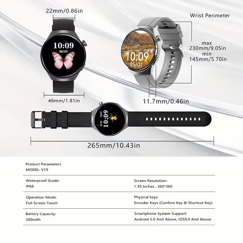 SENBONO Men's Smart Watch for Women Heart Rate Blood Oxygen/Monitor Bluetooth Call Multiple Sport Modes Smartwatch for Men Women