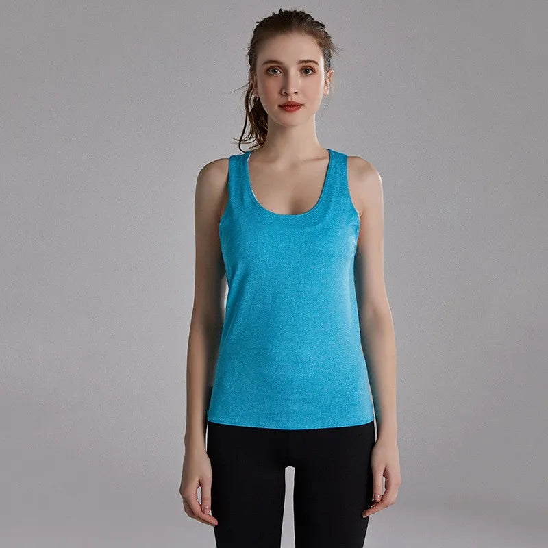 Women's Sleeveless Gym Shirts Tops Yoga Sports Vest Fitness/Loose Sport Shirts Female T-Shirts for Workout Exercise Tank Tops