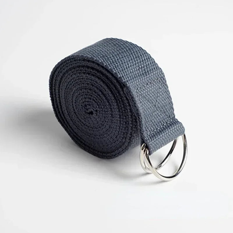 1.8mx3.8cm Yoga Strap Durable Cotton Exercise Straps/Adjustable D-Ring Buckle Gives Flexibility for Yoga Stretching