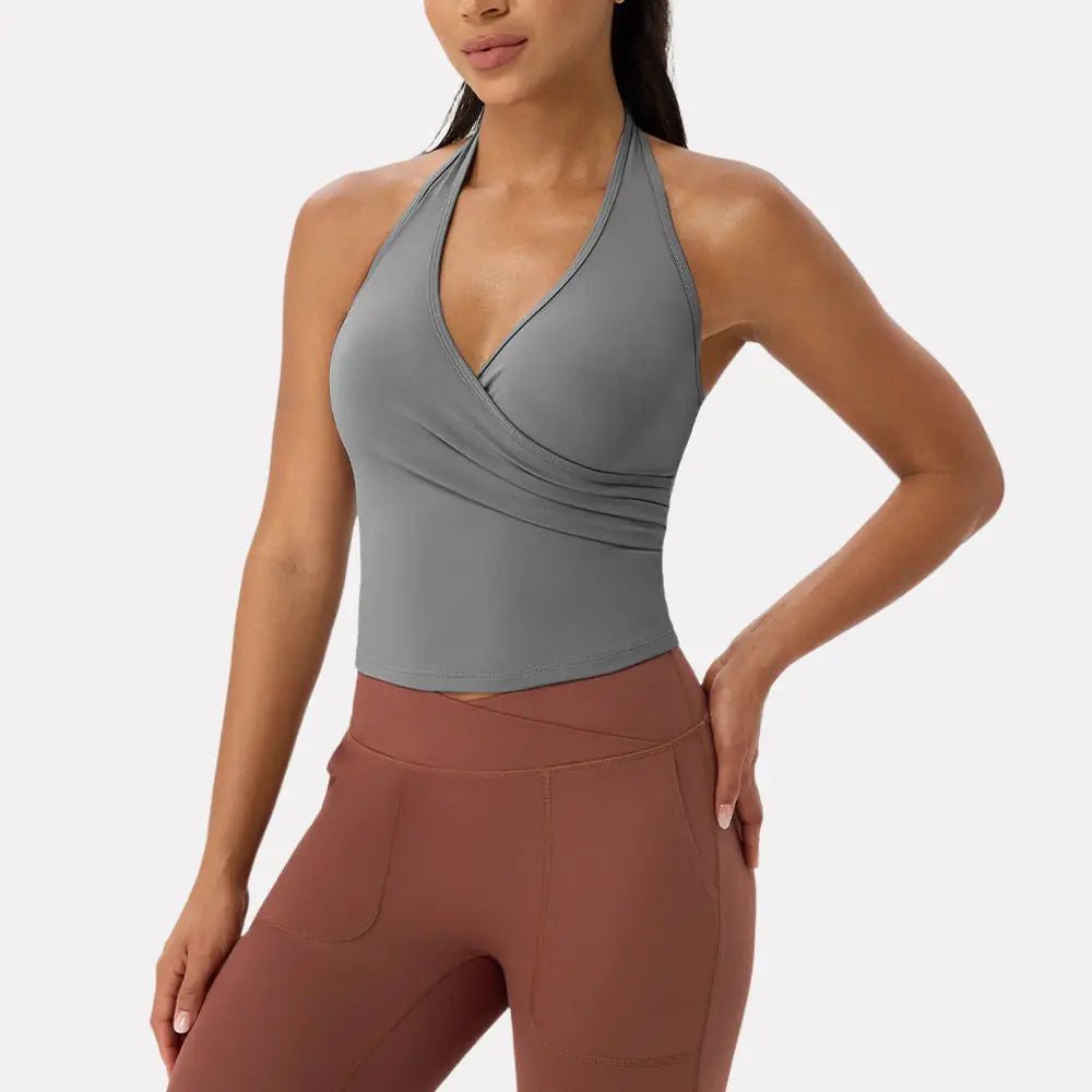 Summer Women's Sports Yoga Vest Halter Neck Gym Sports Bra/Sexy Yoga Fitness Tank Top Slim-fit Quick-dry Sports Running Vest