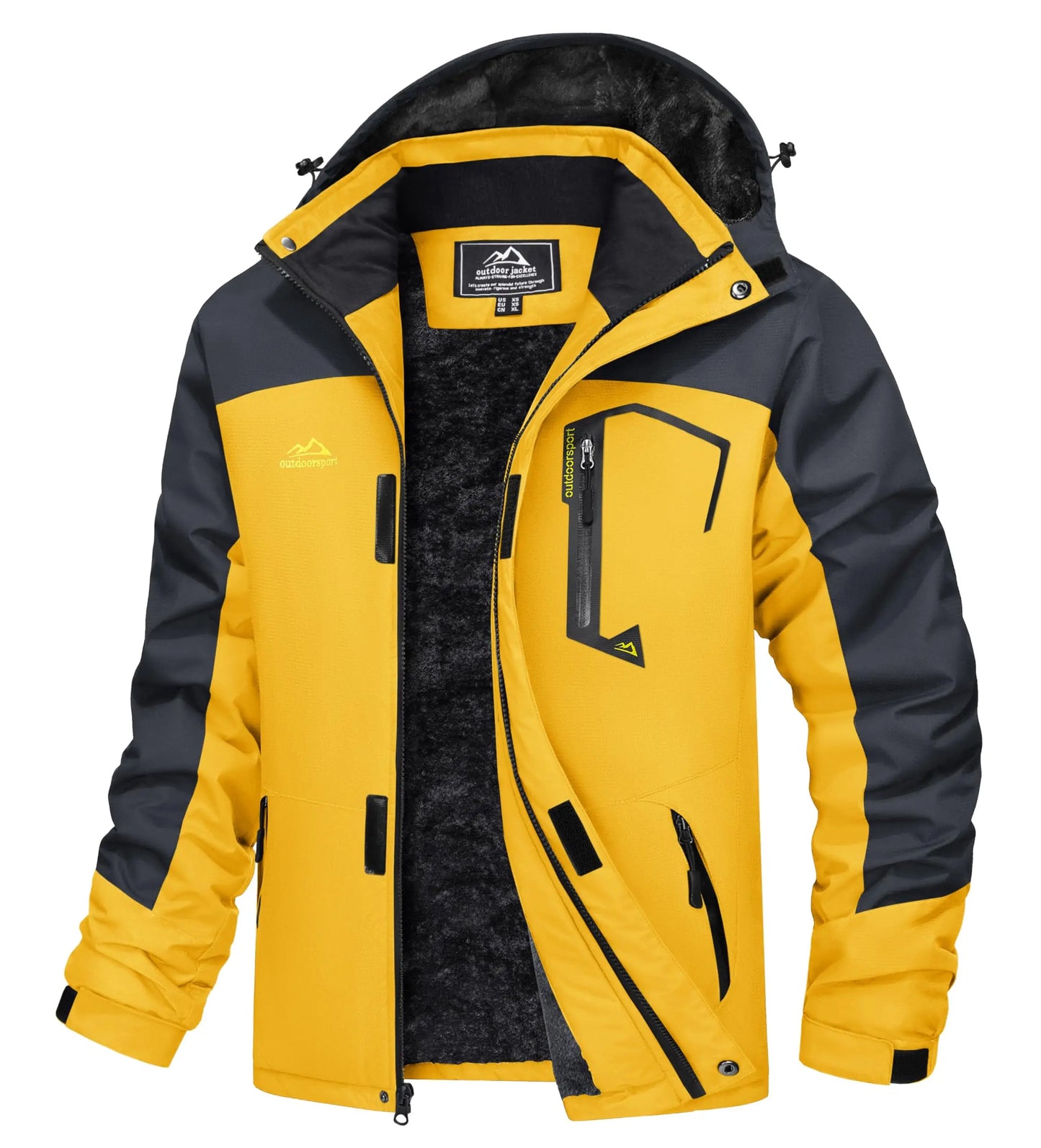 Men's Water-Resistant Ski Jacket Winter Fleece Lined/Snow Coat Warm Windproof Outdoor Jacket