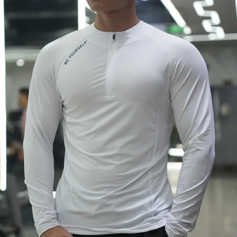 Men's Fitness Sports T-shirt Running Compression Tops/Muscle Fit Shirts Long Sleeve Sweatshirt Jogging Breathable Activewear