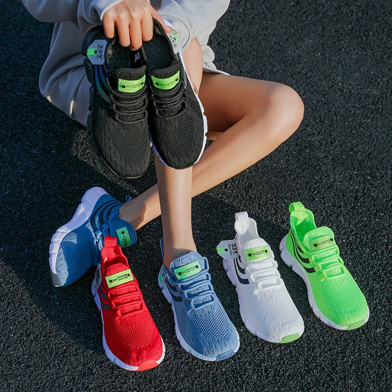 Women Casual Sports Shoes Breathable Lightweight Sneakers Anti-slip/Flats Outdoor Running Walking Shoes Female Vulcanized Shoes