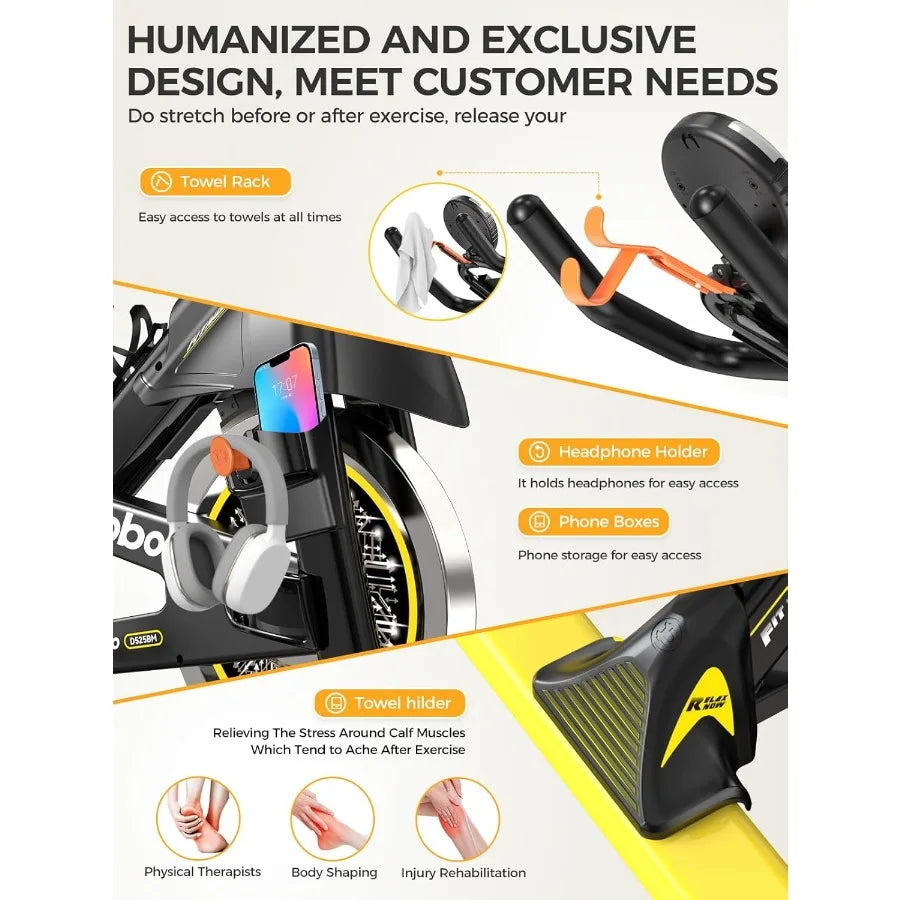 Exercise Bike Adjustable Magnetic Brake Pad Resistance Silent Belt Drive Indoor Cycling Bike for Home Cardio Fitness Stationary