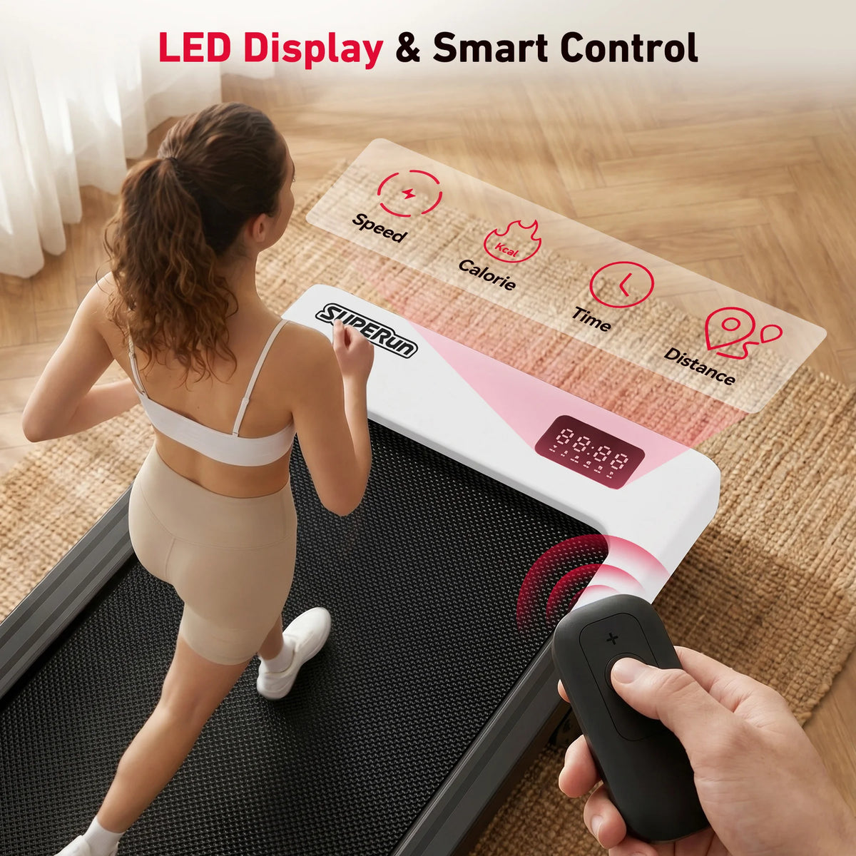 Walking Pad Under Desk Treadmill 2 in 1 Portable Treadmill/with Remote Control LED Display 2.5HP Walking pad for Home Gym
