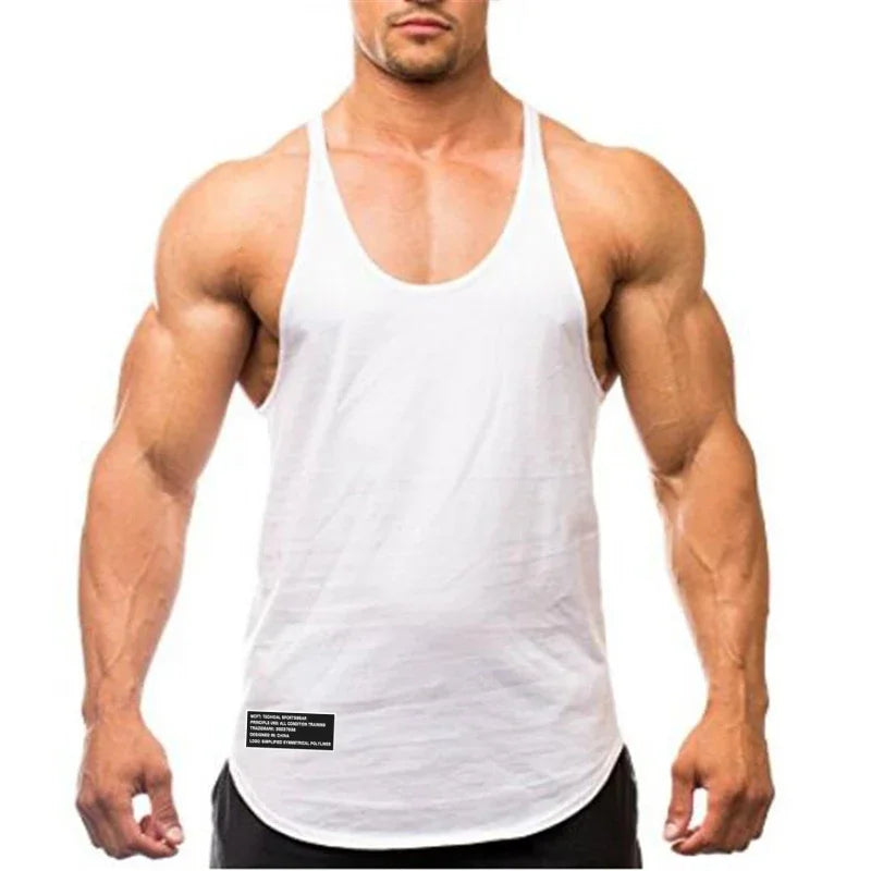 Gym Bodybuilding Fitness Vests Men's Running Sport Cotton Tank Tops/Summer Breathable Sleeveless Y Back Undershirt