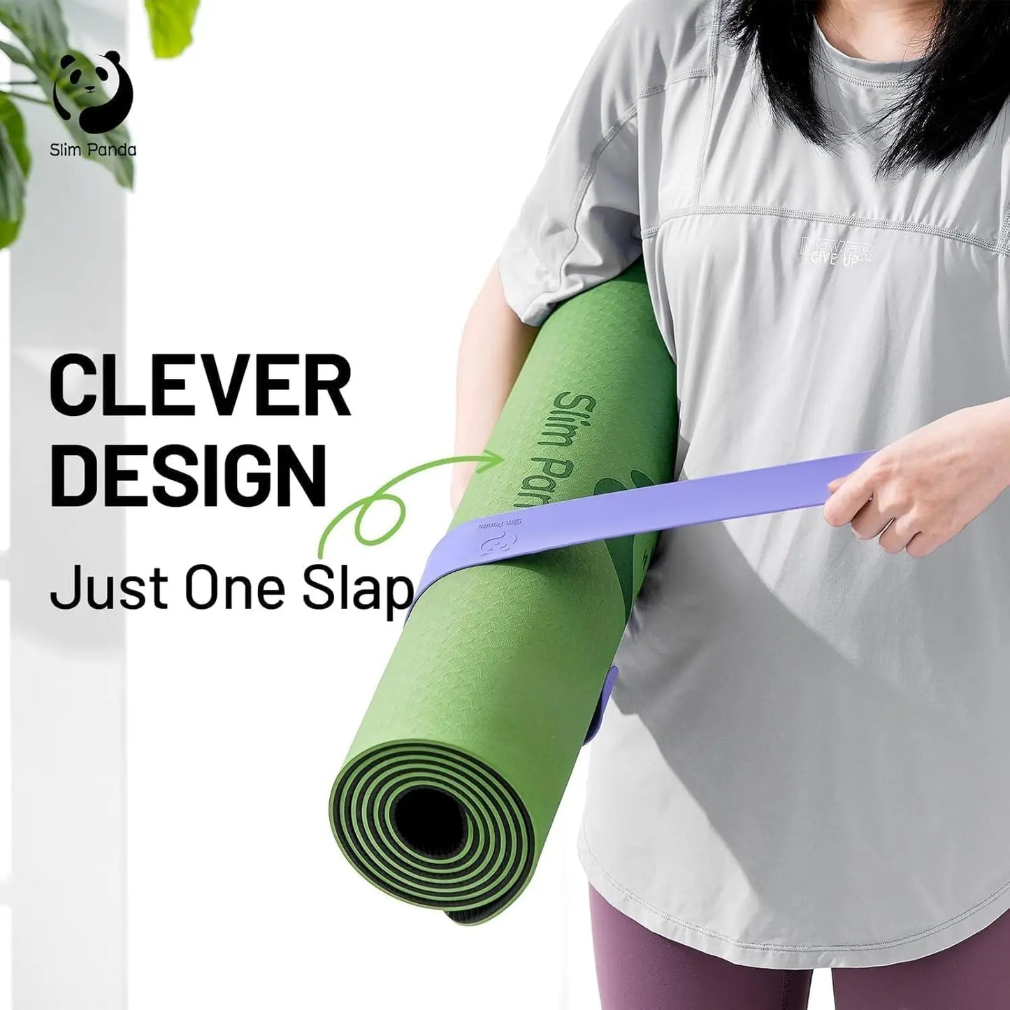 Slim Yoga Mat Strap with Heavy-Duty Clasp/One Snap Secures Mats Tightly Rolled Fits Most Sizes (24" L X 2" W)