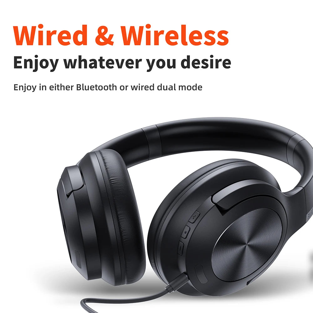 Wireless headphones QERE E80 Earphone Bluetooth/5.3 ANC Noise Cancellation Hi-Res Audio Over the Ear Headphones