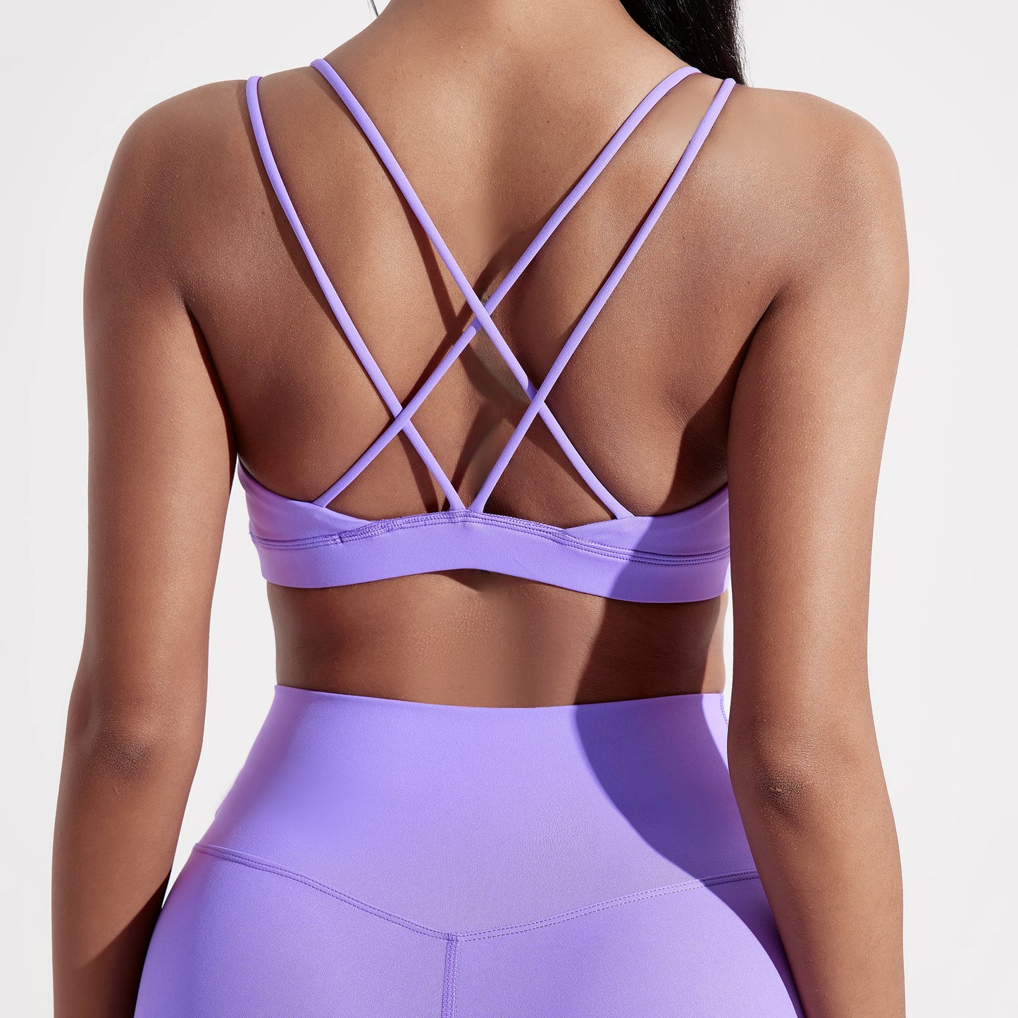 Solid Color Cross Fitness Bra Soft High Strength Women Tight Sport Top/Comprehensive Training Gym Yoga Underwear With Chest Pad