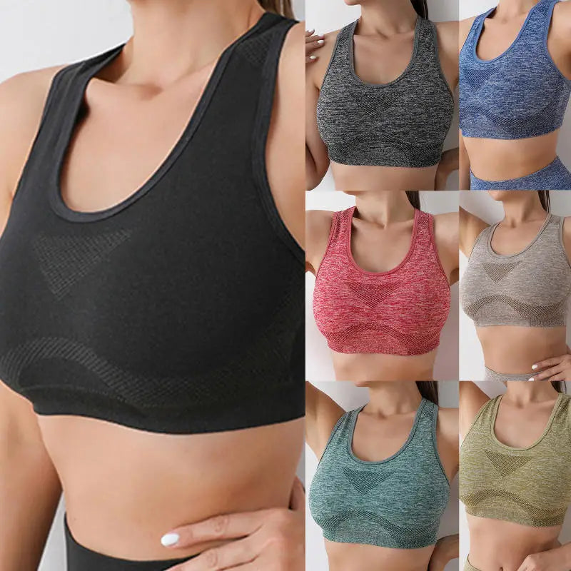 Women Sports Bras Yoga Top Vest High Shockproof Quick-drying Yoga/Gym Running Fitness Underwear Ladies Seamless Sportswear