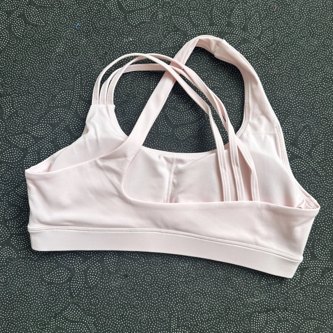 Solid Color Butter Cross Gym Yoga Underwear Women Cross Back/Shoulder Straps Fitness Sport Bra High Impact Push Up Top With Pad