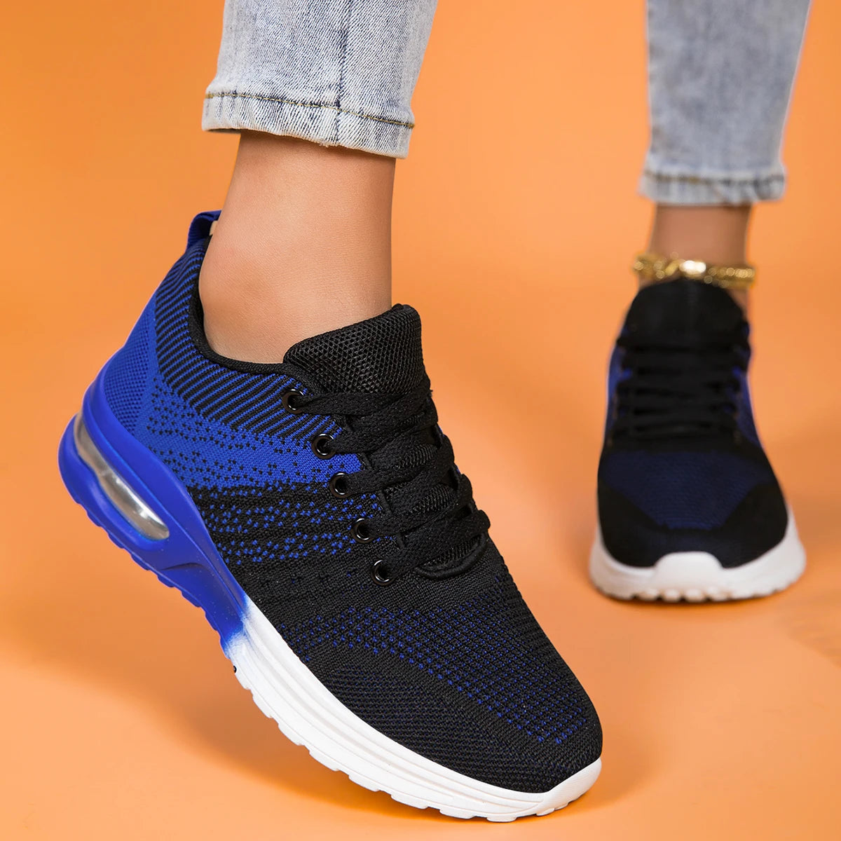 Women's running shoes, lightweight mesh breathable and comfortable/flat soft tennis shoes blade sports shoes for women