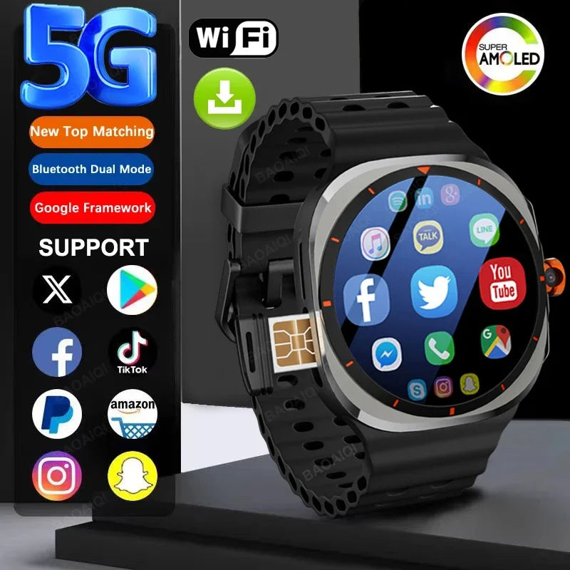 Watch7 Ultra Smart Watch Video Call Smartwatch 4G/5G Sim Card/GPS WIFI Rotary Camera Global Calling Google map Watch