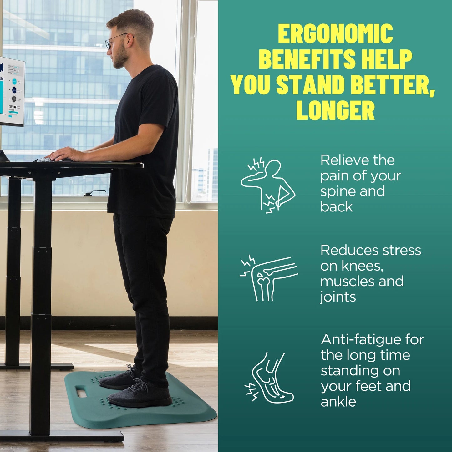 Fitness Yoga Mat Non-Slip Extra Thick Support Gymnastics Mat/Aerobics Pilates Mat Indoor Fitness Equipment