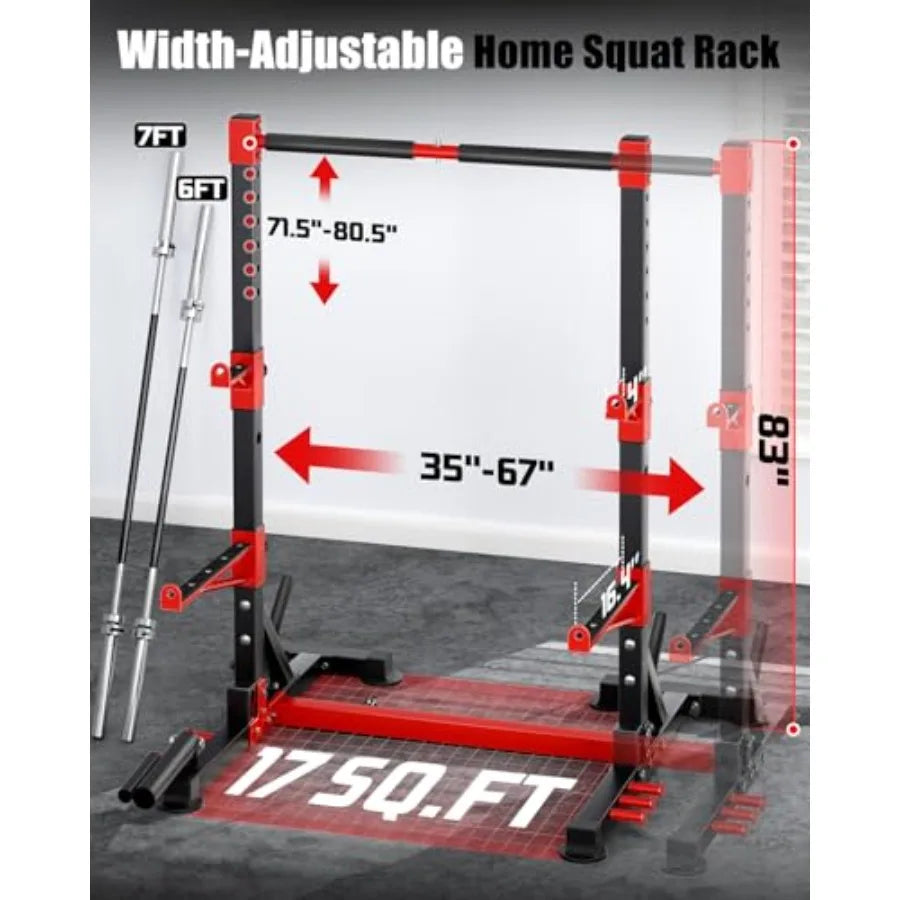 Smith Machine Squat Rack Combo Multi-Functional Power Racks/with Adjustable Width Pull-Up Bar Cable Crossover Power Cage