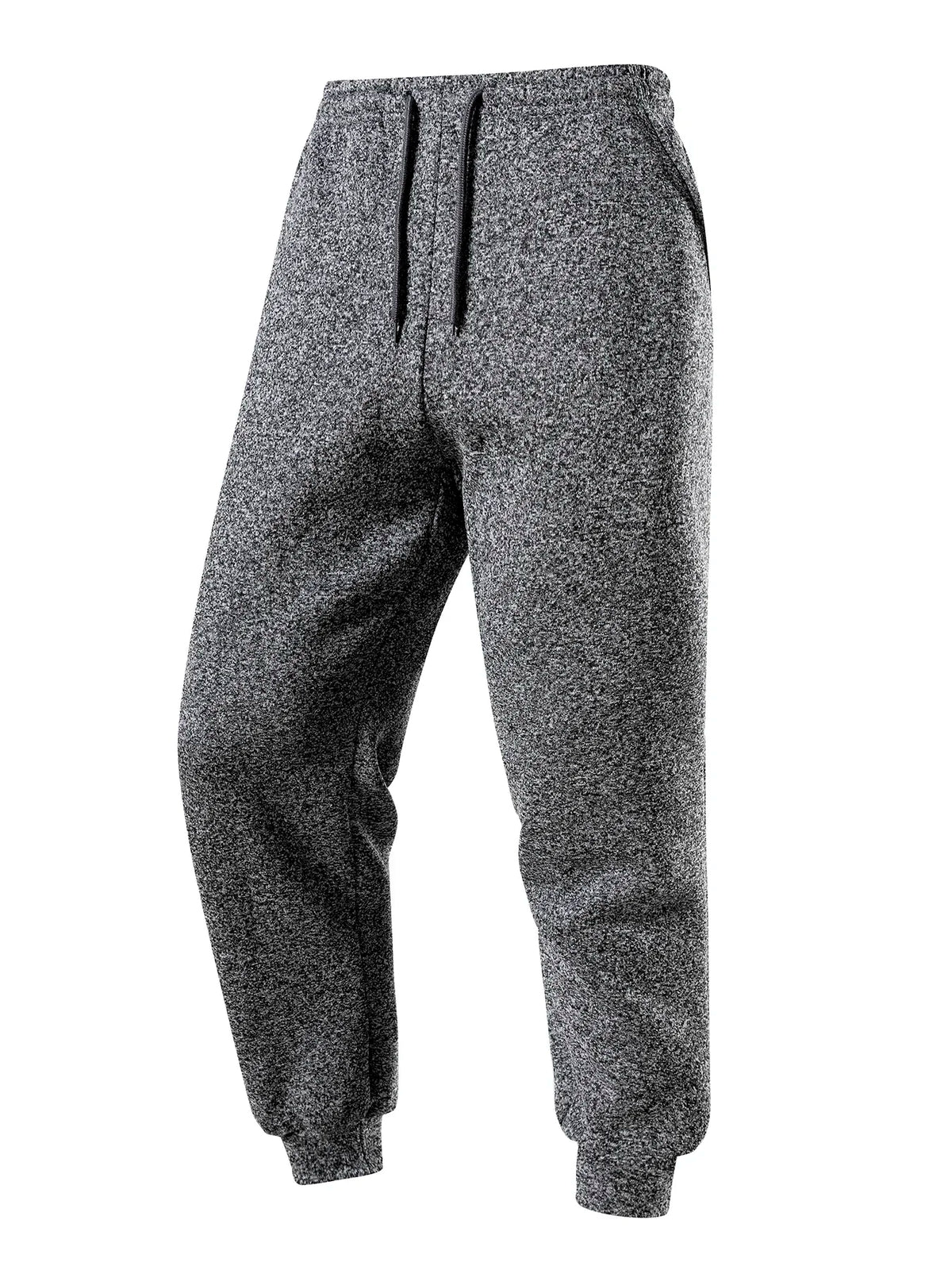 2Pcs In Set Men Fleece Lined Jogger Sweatpants Thick Warm Elastic Waist/Drawstring Tapered Pants Casual Athletic Winter Wear