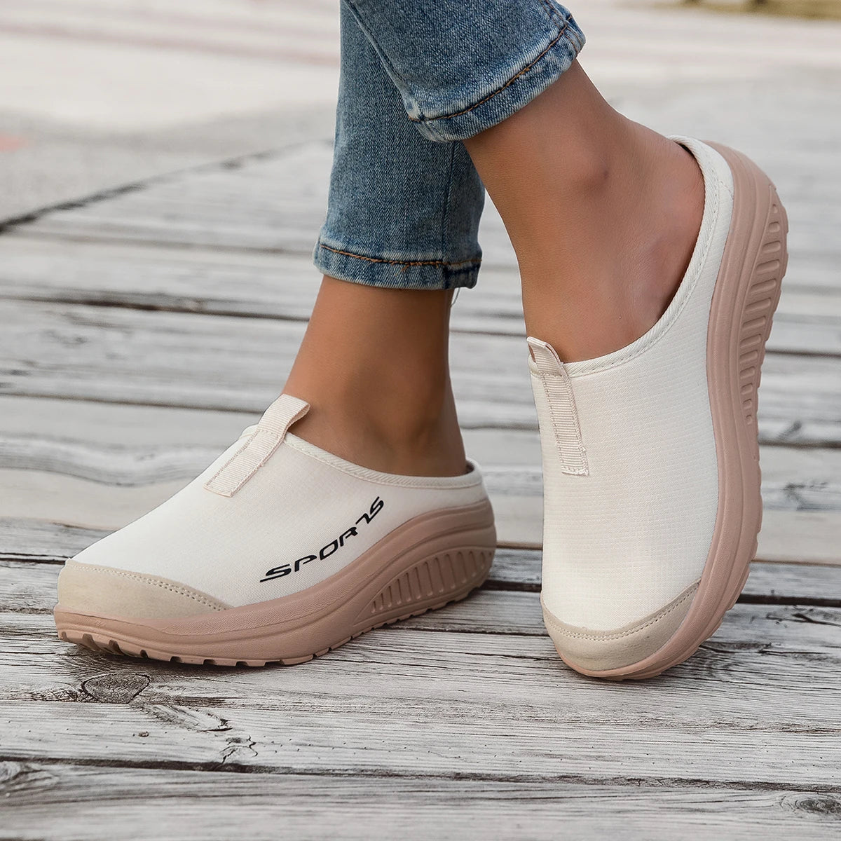 Summer women's one foot sports shoes breathable/thin mesh lazy shoes toe cap half drag sandals women's style