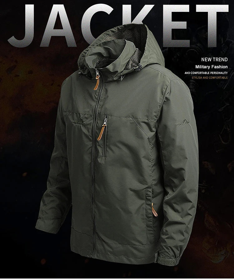 Windbreaker Men Tactical Jacket Waterproof Outdoor Hooded Coat/Sports Military Size S-5XL Field Climbing Thin Outwear