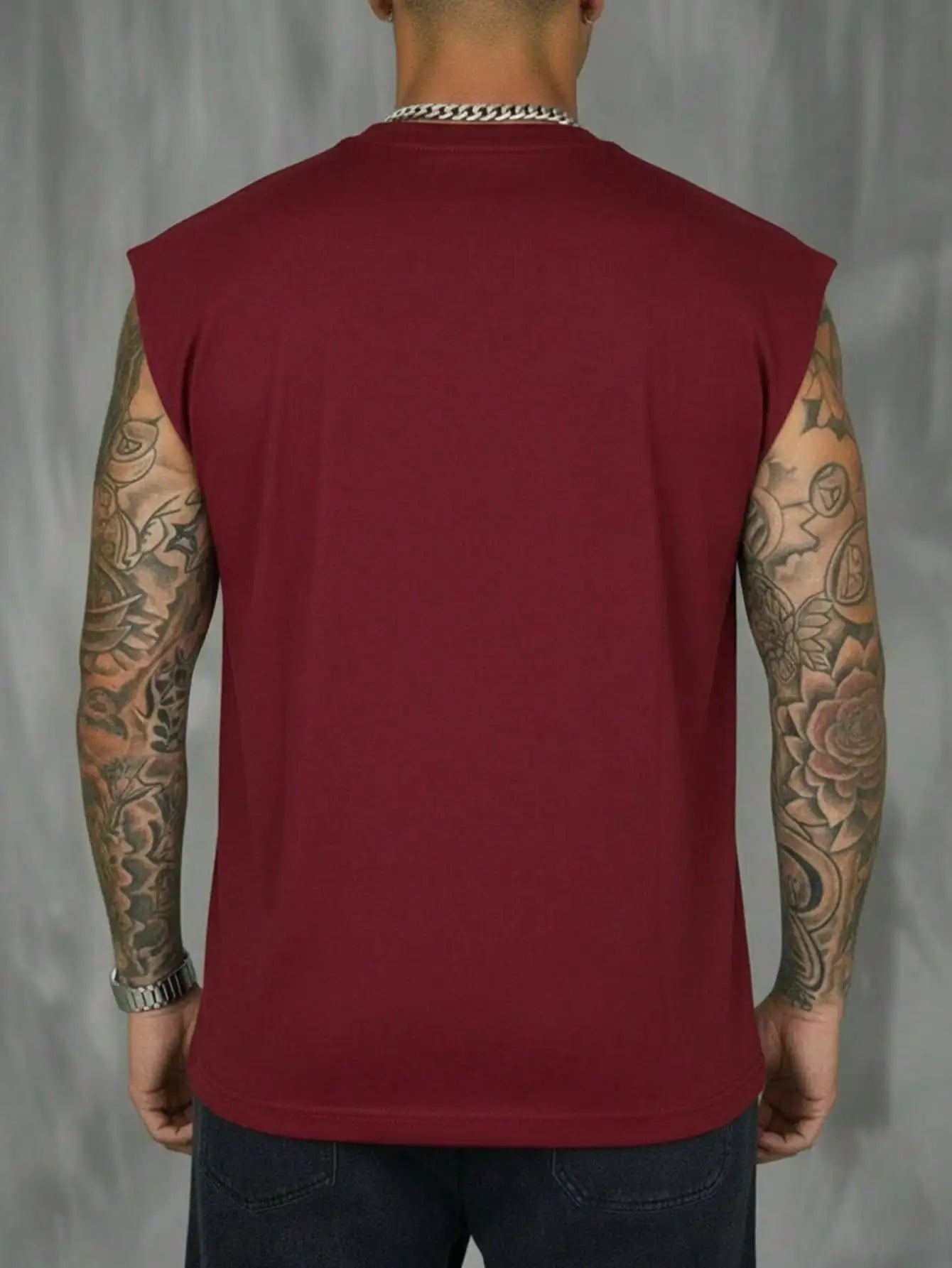 Men's White Sleeveless T-Shirt Tank Top Casual Loose Fit O-Neck/Basic Vest Summer Gym Workout Streetwear Tops