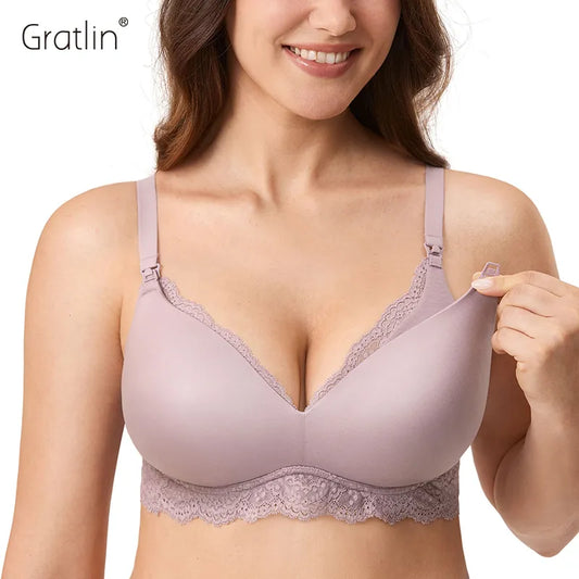 Women's Nursing Bras For Breastfeeding/Smoothing Lace Wirefree Wireless Smoothing