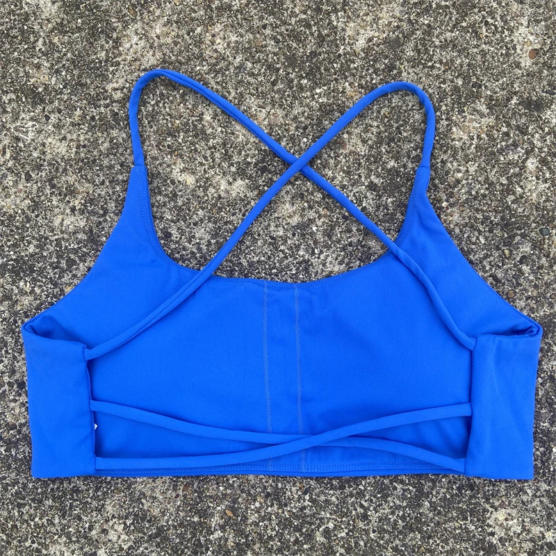 Women Sports Bra Sexy Cross Straps Back Fitness Bralette High Impact/Gym Yoga Workout Crop Top Vest Push Up Running Underwear