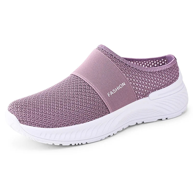 Lightweight Mesh Slide Sneakers for Women/Comfortable Slip-On Casual Walking Footwear
