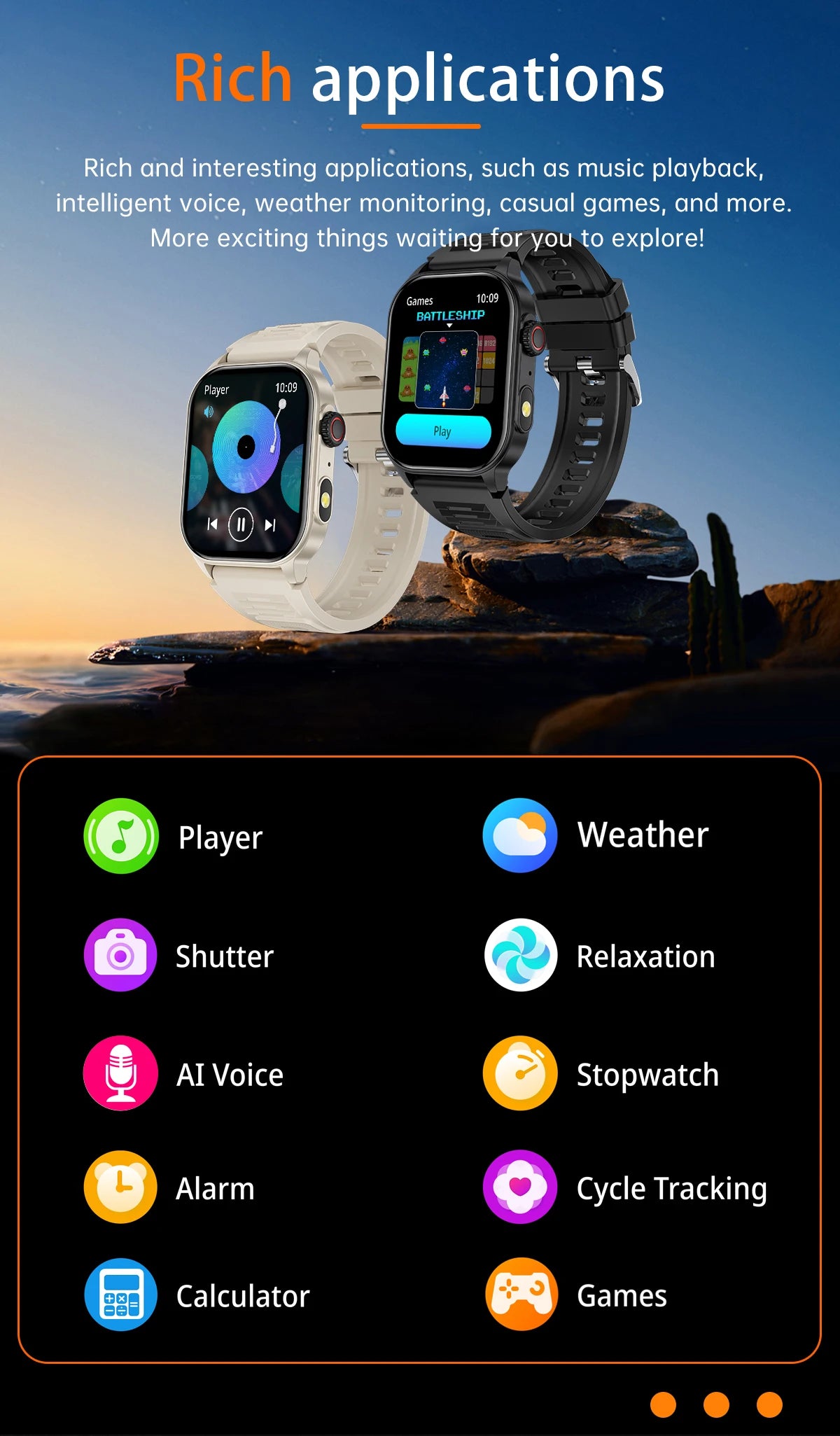 LIGE New Smart Watch LED Flashlight Military Sport Watches/2.01'' Screen Health Monitor Bluetooth Call Waterproof Smartwatch Men