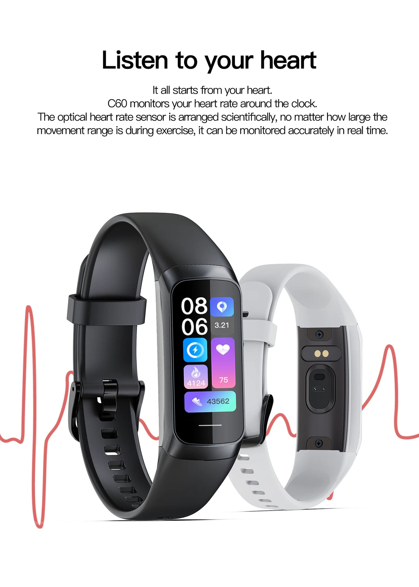 LIGE Amoled Smart Watch Smartwatch Band Women Heart Rate Blood/Waterproof Connected Smart Bracelet Sport Fitness Tracker  Watch