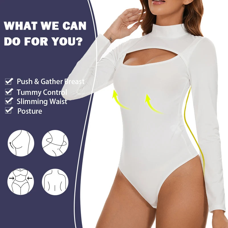 High Collar Shapewear Corset Bodysuits/Women Tummy Control Slimming