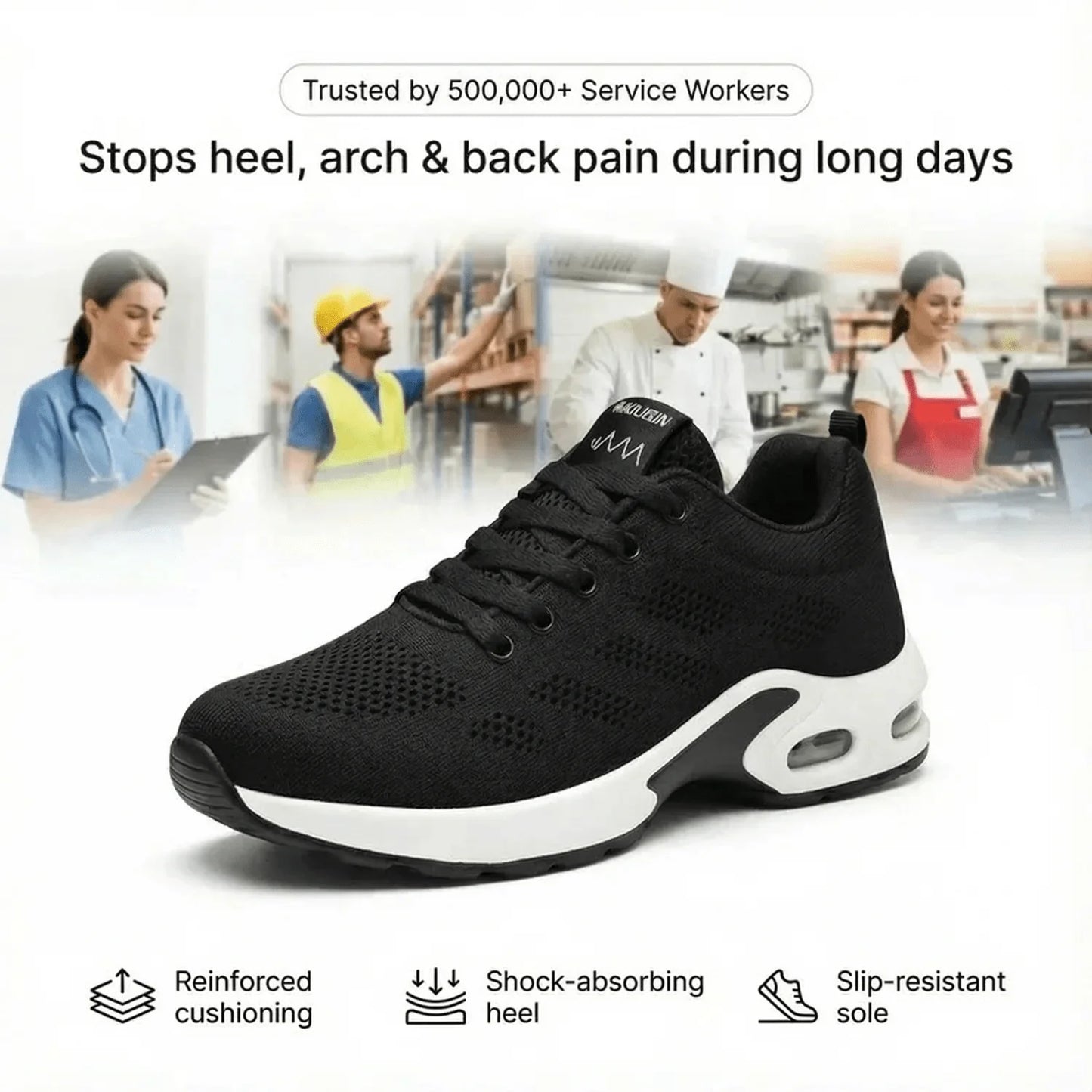 Women's Retro Chunky Sneakers Breathable Lace-Up Platform Shoes/Non-Slip & Shock-Absorbing Wide Fit Friendly for Gym & Street Style