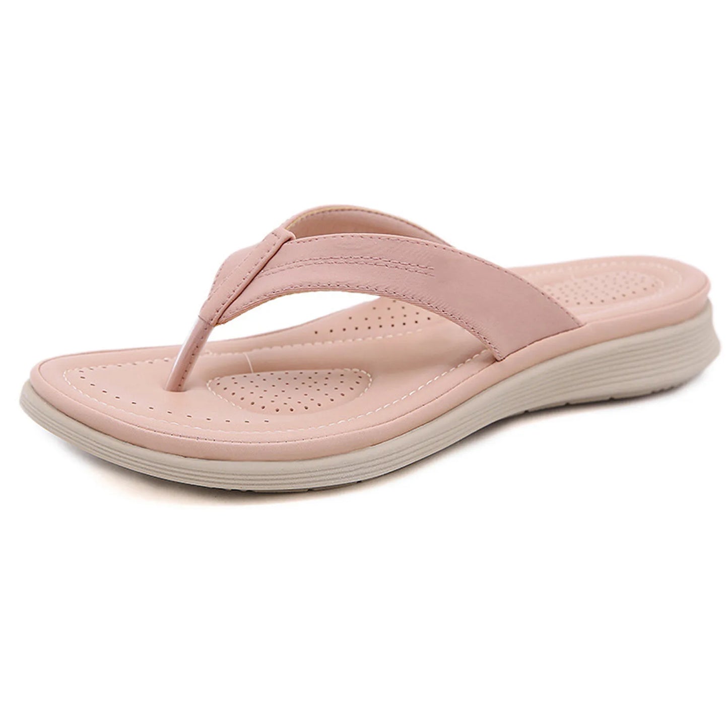 Fit Flip Flops For Women Sandals Ladies Summer Casual Solid Color/Thick Bottom Beach Large Sandals With Wedge For Women