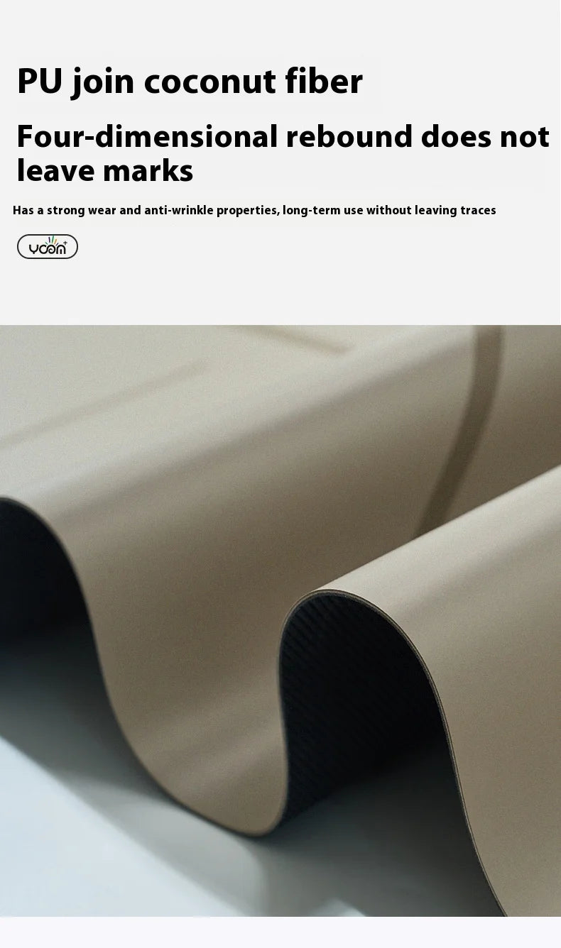 New Women's Home Fitness Yoga Mat 5mm Natural Rubber/with Coconut Fiber Texture, Wide Non-Slip & Durable Mat