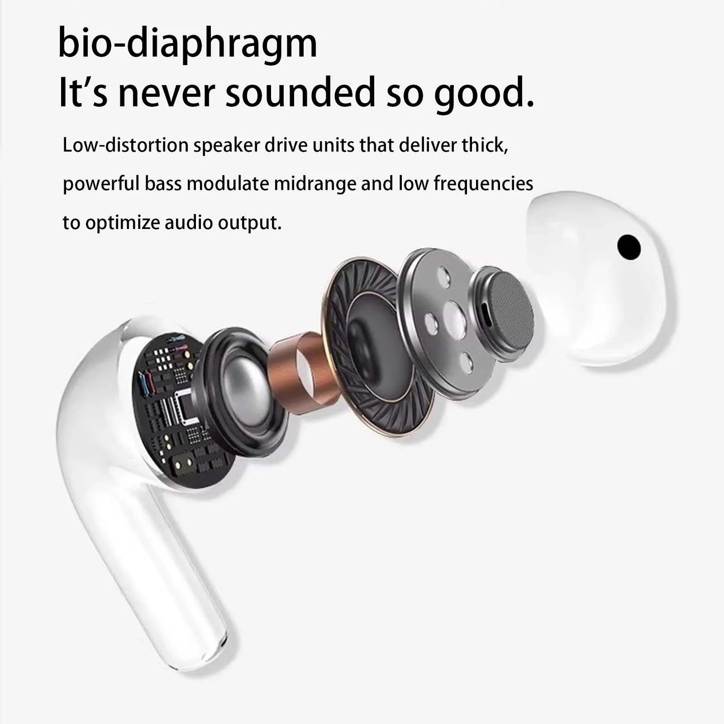 Air Pro4 wireless earphones Bluetooth 5.3 in ear earphones suitable for sports/gaming, and office work compatible with all ear