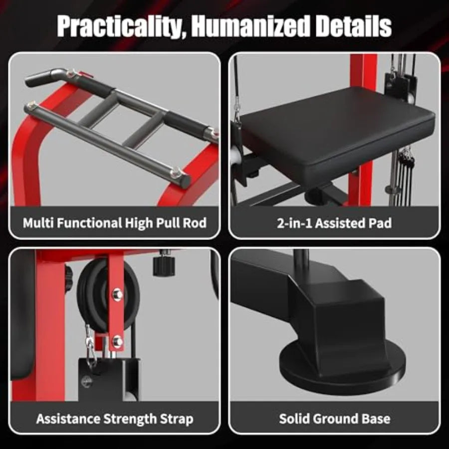 Power Tower Dip Station with Assisted Pad Height Adjustable Pull Up Bar/Station for Home Gym Multi-Function Strength Training F