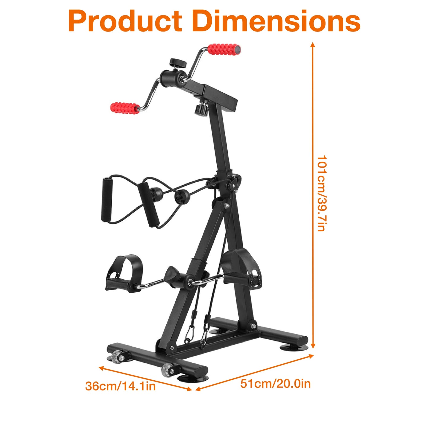 Adjustable Resistance Under Desk Exercise Bike, Stationary Upright Pedal Cycle/for Elderly Leg Strength & Aerobic Training, Arm Leg Rehabilitation Machine