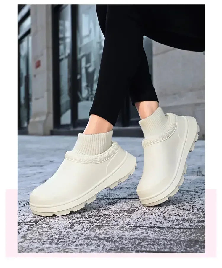 Winter Warm Kitchen Non-slip Waterproof Restaurant Working Shoes/Eva Chef Cotton Slippers Size 36-47