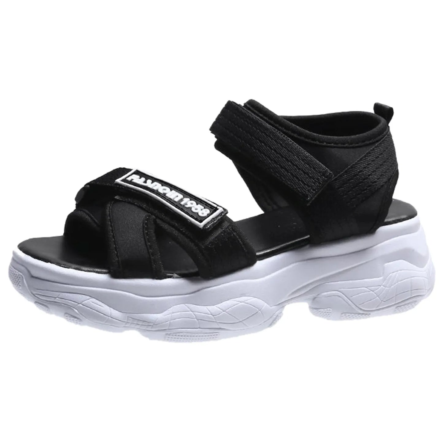 Women Sporty Sandals Polyester Ankle Strap Striped Pattern Shoes/Hook And Loop Fastener Sport Sandals Woman Sneakers