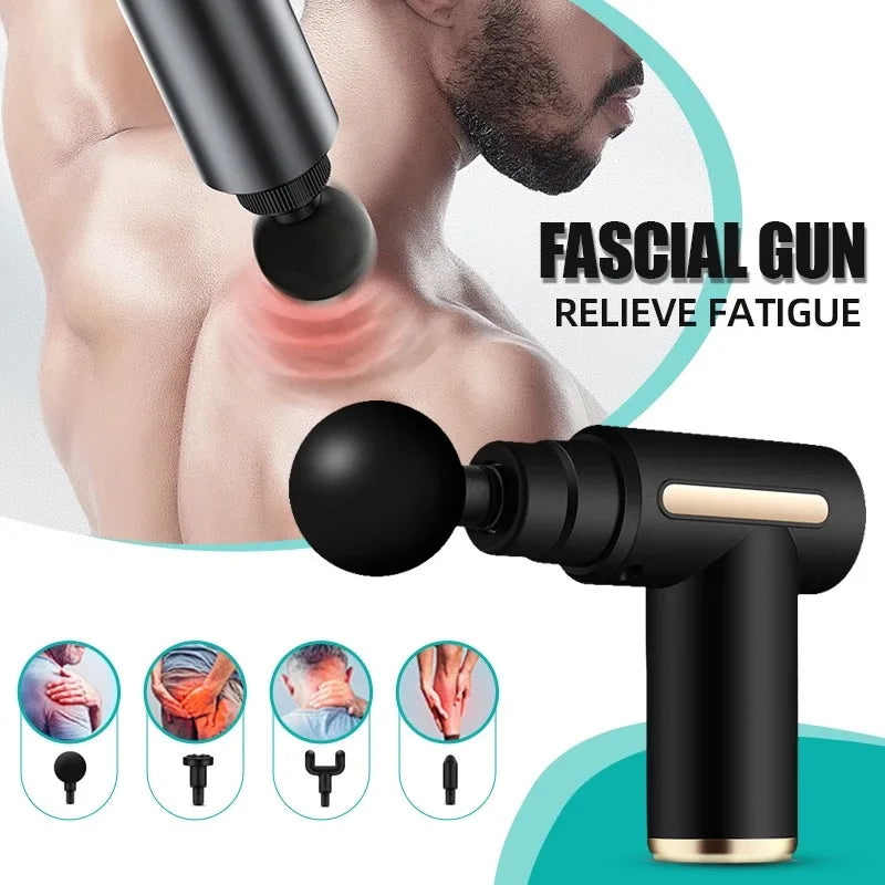 Portable digital fascia gun, convenient electric massager/LED display screen with six adjustable levels,silent and long-lasting