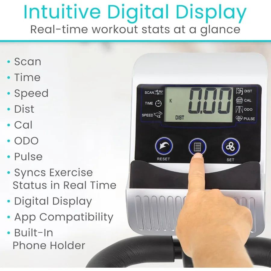 Recumbent Exercise Bike Stationary Recumbent Exercise Cycle Device/for Seniors Adults Men and Women Indoor Fitness Equipment