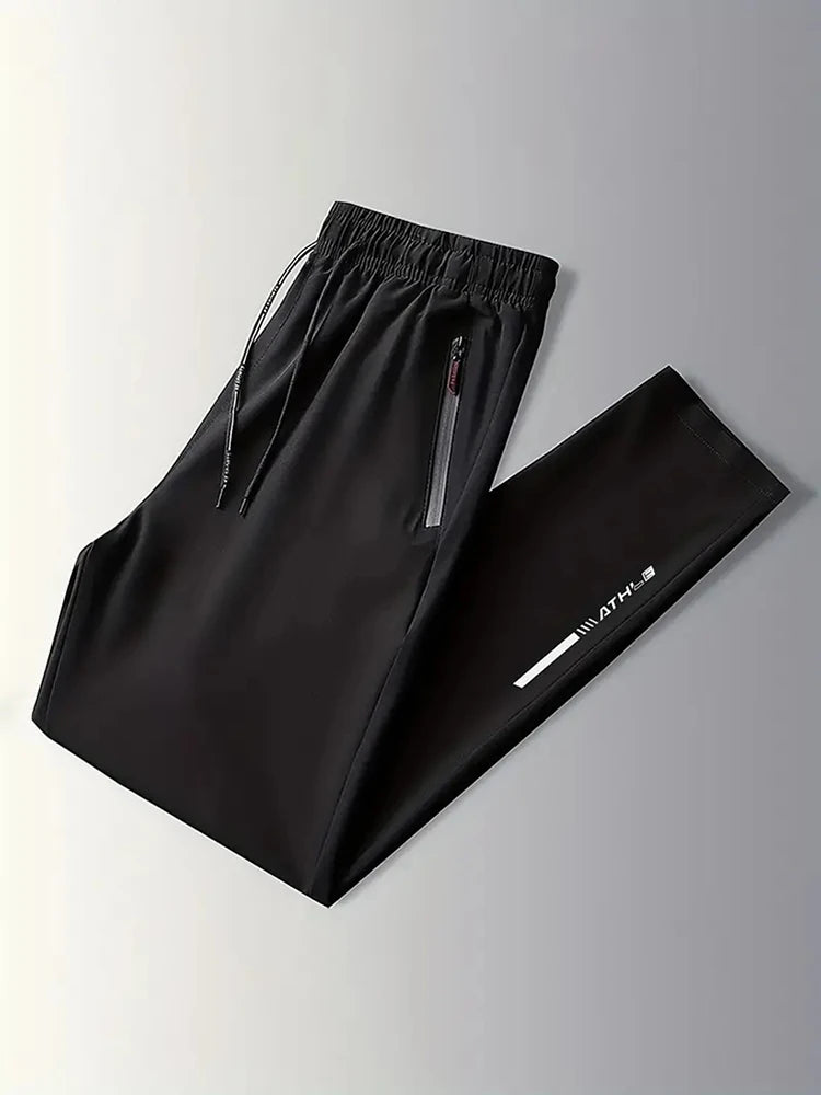 Men's Casual Straight Long Pants Stretch Elastic Waist Jogger/Classic Blue Black Gray Male Brand Trousers Plus Size