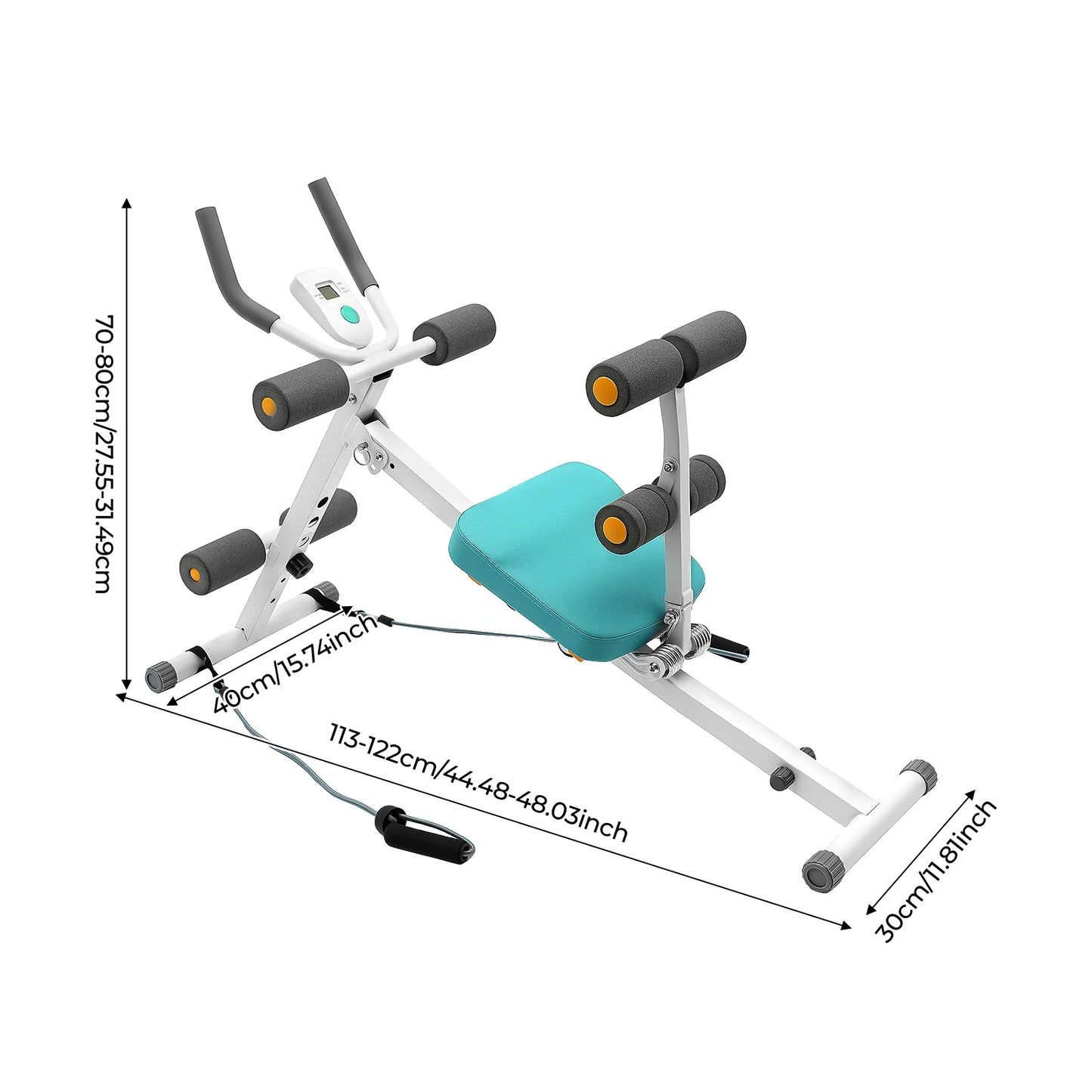 Abs Workout Equipment Sit Up Ab Machine, 264 lbs Capacity LCD Display/Home Core Training, Abdominal Crunch Machine Fitness Gear