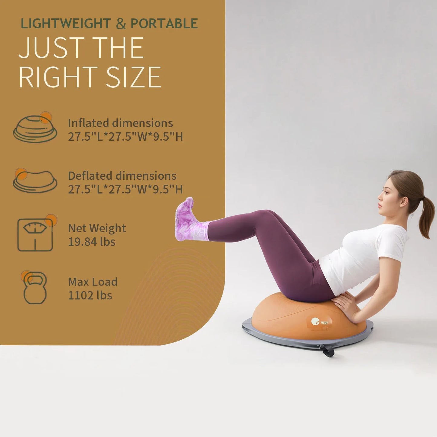 workout equipment for home balancing ball half ball balance trainer core training equipment 27.5 inch Yoga Exercise Ball