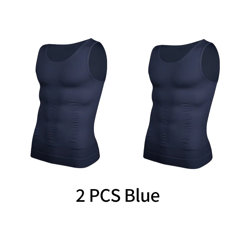 Men Compression Vest Sleeveless Shapewear Slimming Body Shaper/Shirt Gym Workout Corset Tummy Control Tank Top Abs Abdomen
