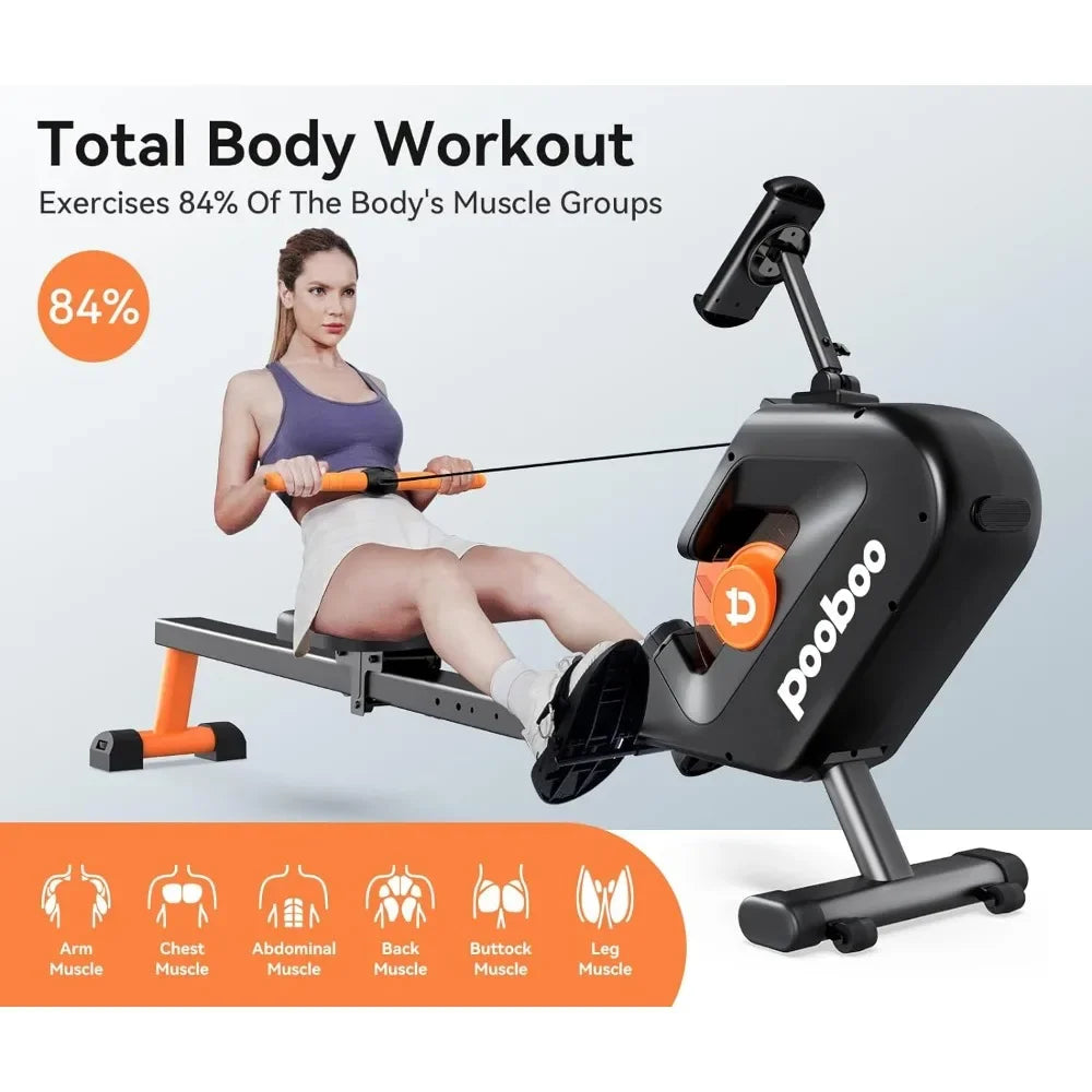 Max 350 LBS Magnetic Rower With LCD Monitor Rowing Machine/Fitness Equipment Tablet Holder Rowing Machines for Home Use