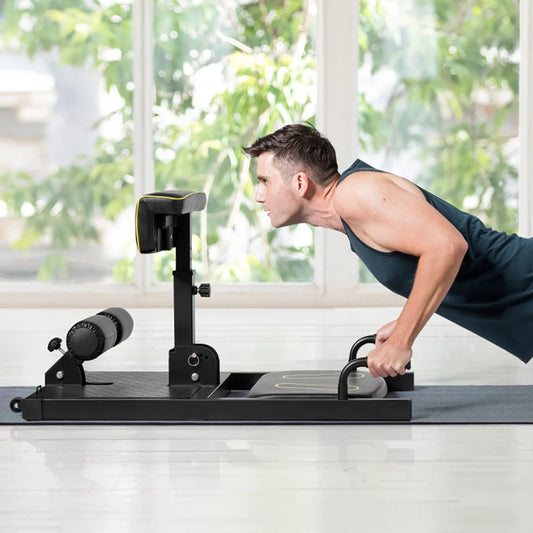8-in-1 Home Gym Multifunction Squat Fitness Machine with Anti-Skid Foot Pads/and Handle 9 Levels Height Adjustable Squat Machine