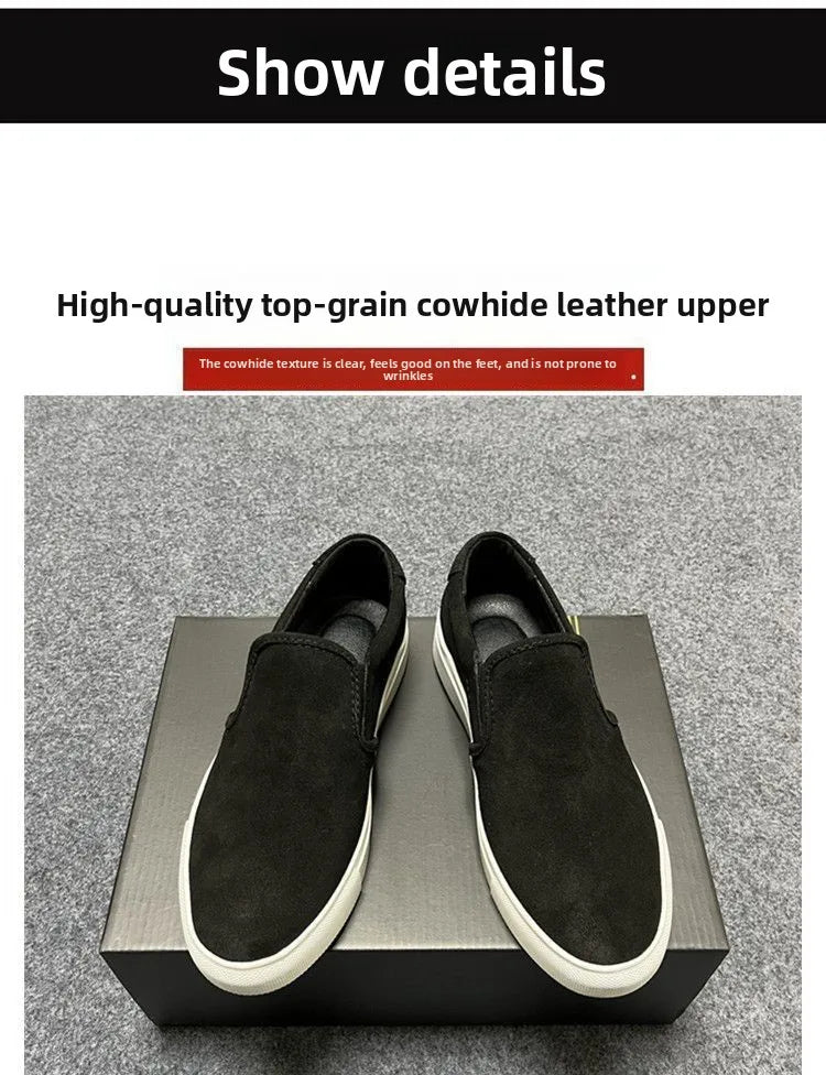 Men's COM Design Commute Casual Shoes Genuine Suede/Slip On Loafers Flat Sole Versatile Everyday Use