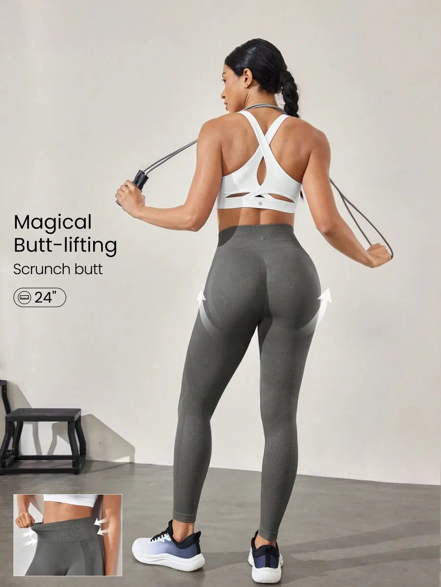 Seamless High Waist Perforated Leggings/Medium Impact Gym Workout Spring Summer