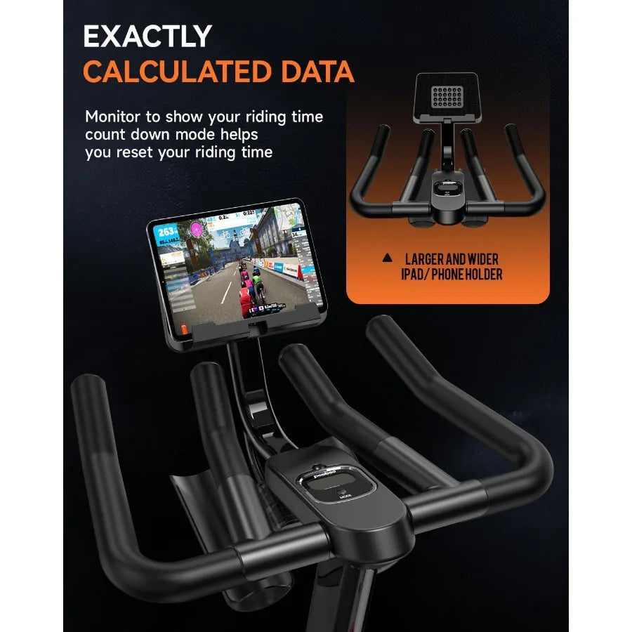 Indoor Cycling Bike with Adjustable Magnetic and Brake Pad/Resistance Silent Belt Drive for Home Cardio Fitness Upgraded Version