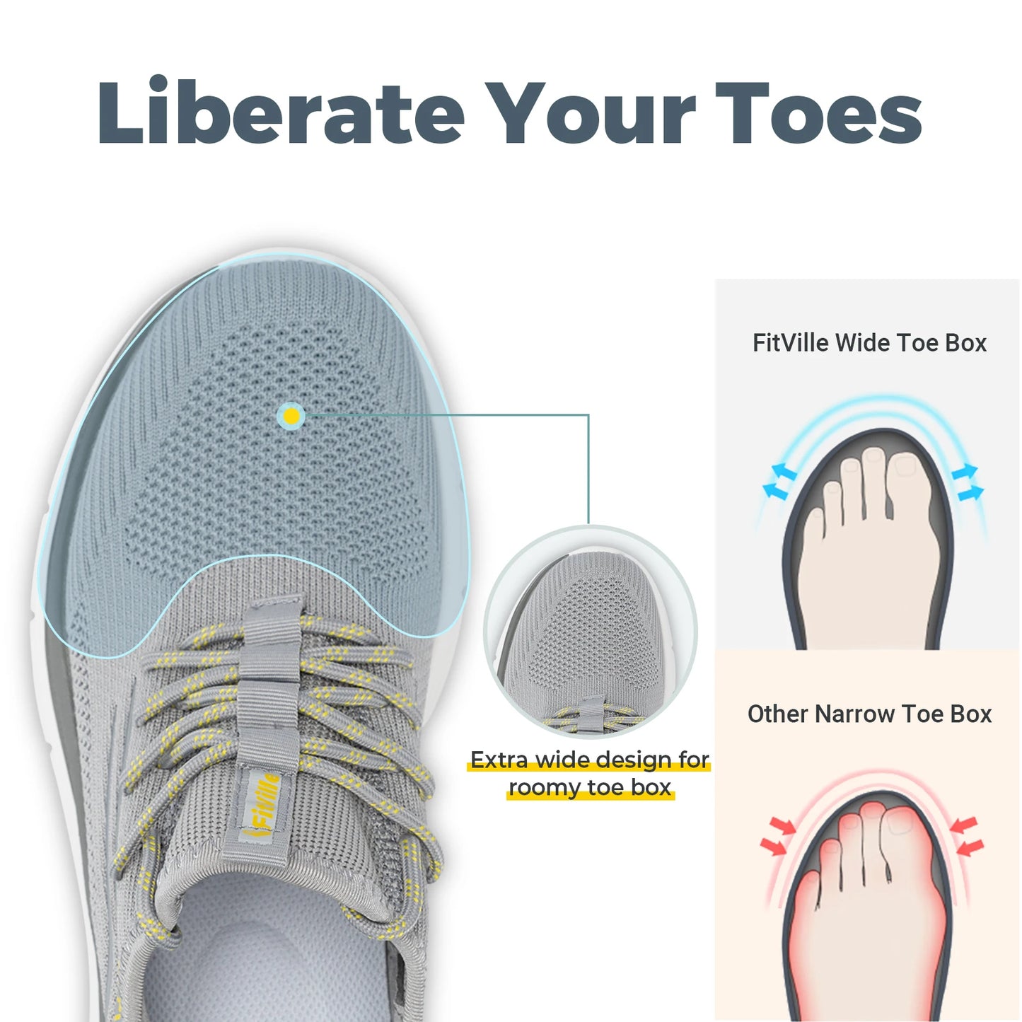 Fitttington Men's Extra Wide Walking Shoes Lightweight Athletic Sneakers/Workout Slip-on Wide Width Shoes For Flat Feet