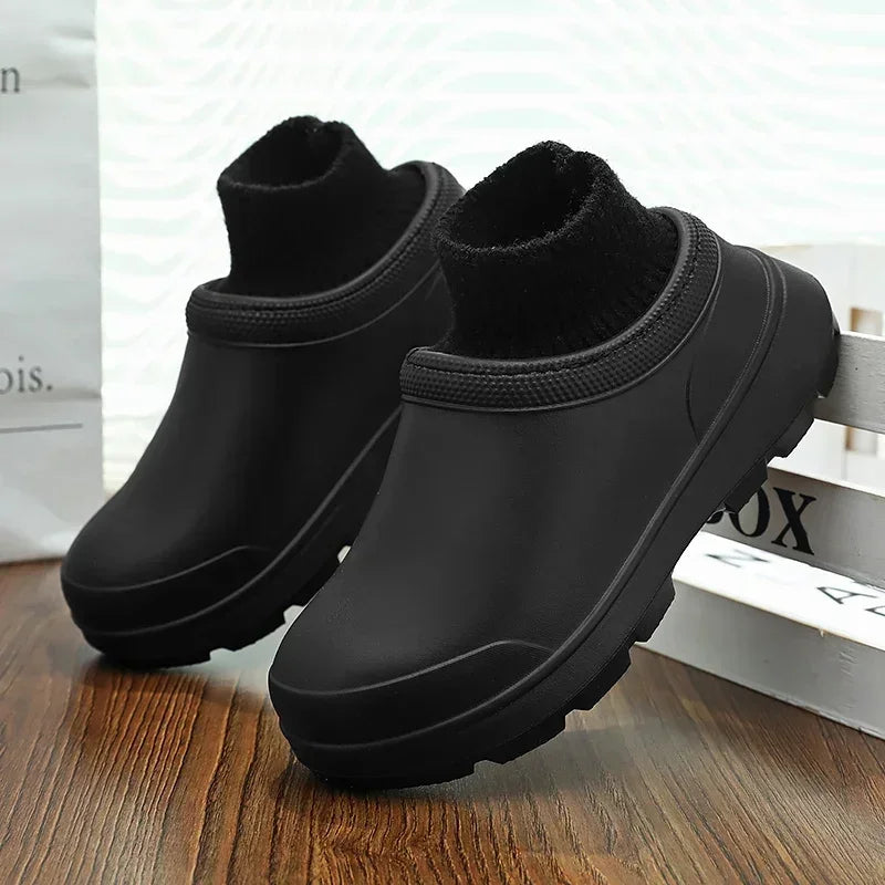 Winter Warm Kitchen Non-slip Waterproof Restaurant Working Shoes/Eva Chef Cotton Slippers Size 36-47